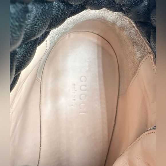 Gucci Apollo GG Monogram Canvas Black Leather Samoa Trip Combat Boots EU 40 US10 - Picture 10 of 13